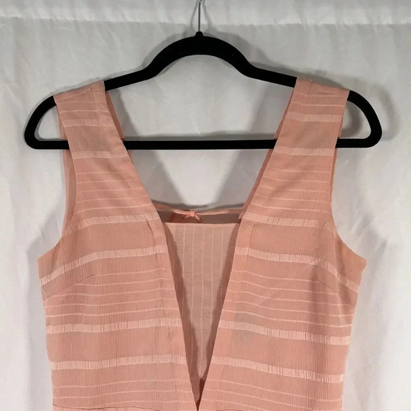 Armani Exchange Blouse Women's Small Pink Sleeveless Vneck Tie Back - Picture 2 of 9